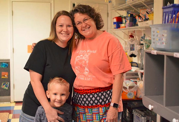 happy teacher with mom and son at a Christian Preschool & Daycare Serving Loganville, GA