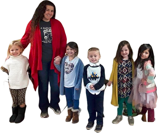 Teacher and little preschoolers wearing best outfit and dress at a Christian Preschool & Daycare Serving Loganville, GA