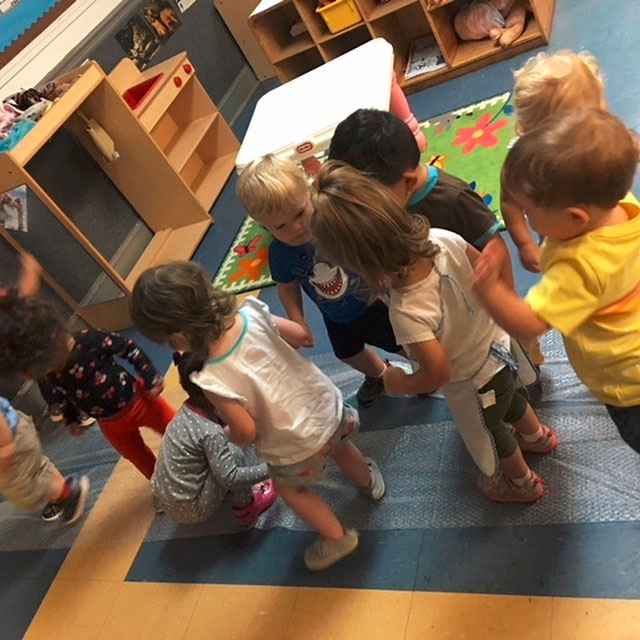 Group of toddlers on their feet playing around at a Christian Preschool & Daycare Serving Loganville, GA